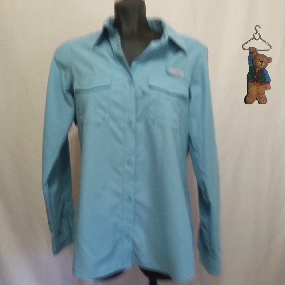 Columbia blue Omni-shade shirt   NWT